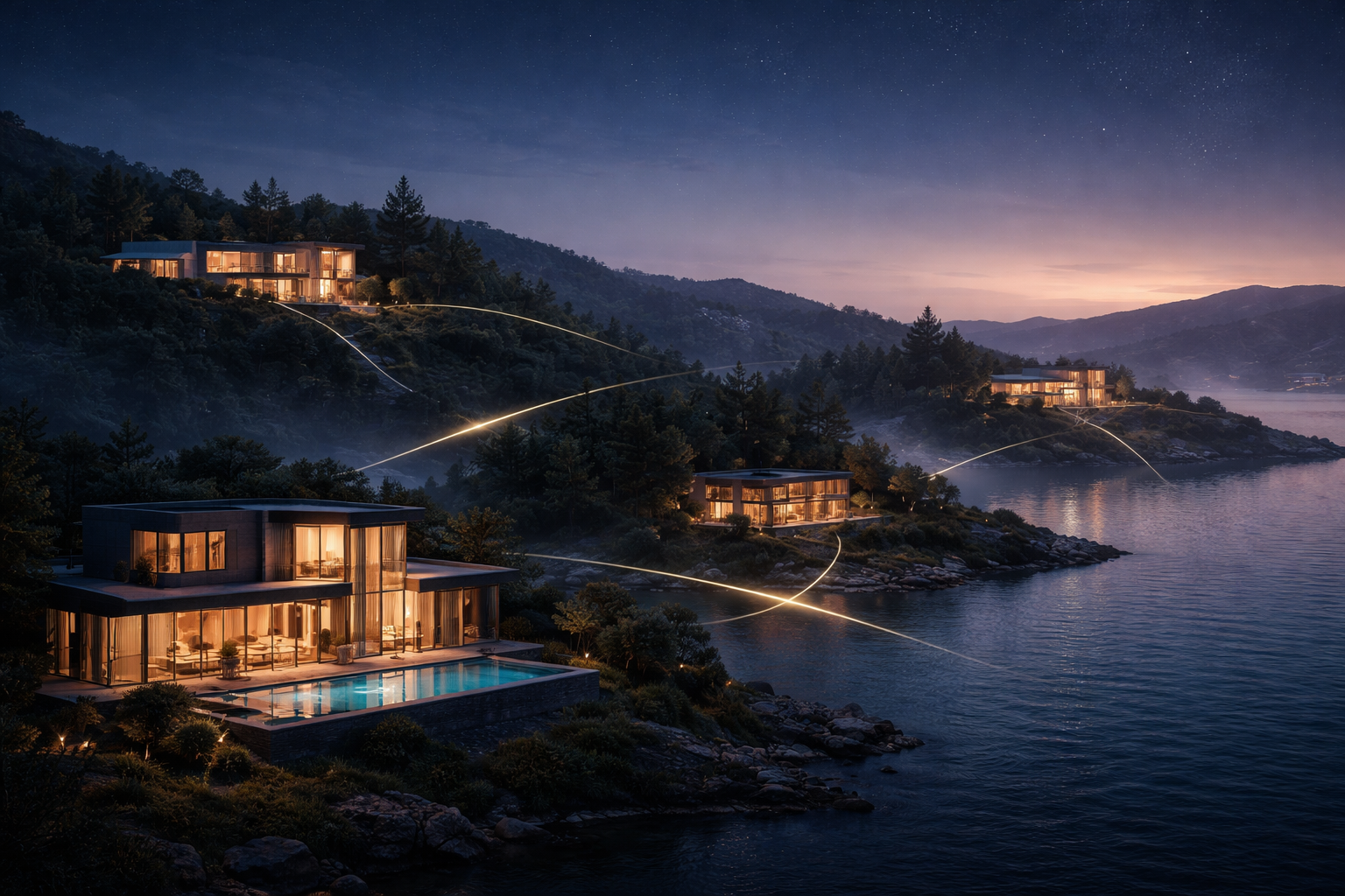 Four homes connected in the ASTRO network